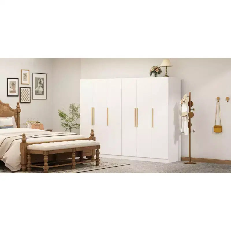 Hitow Pure White Minimalist 3 Door Wardrobe Enriches Storage and Hanging Space