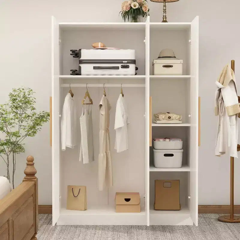 Hitow Pure White Minimalist 3 Door Wardrobe Enriches Storage and Hanging Space