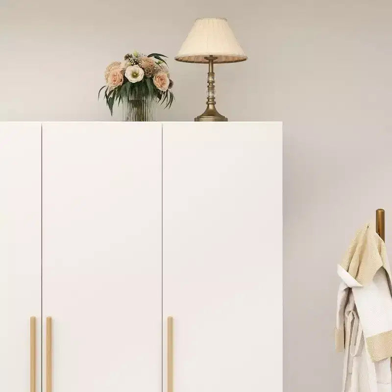 Hitow Pure White Minimalist 3 Door Wardrobe Enriches Storage and Hanging Space