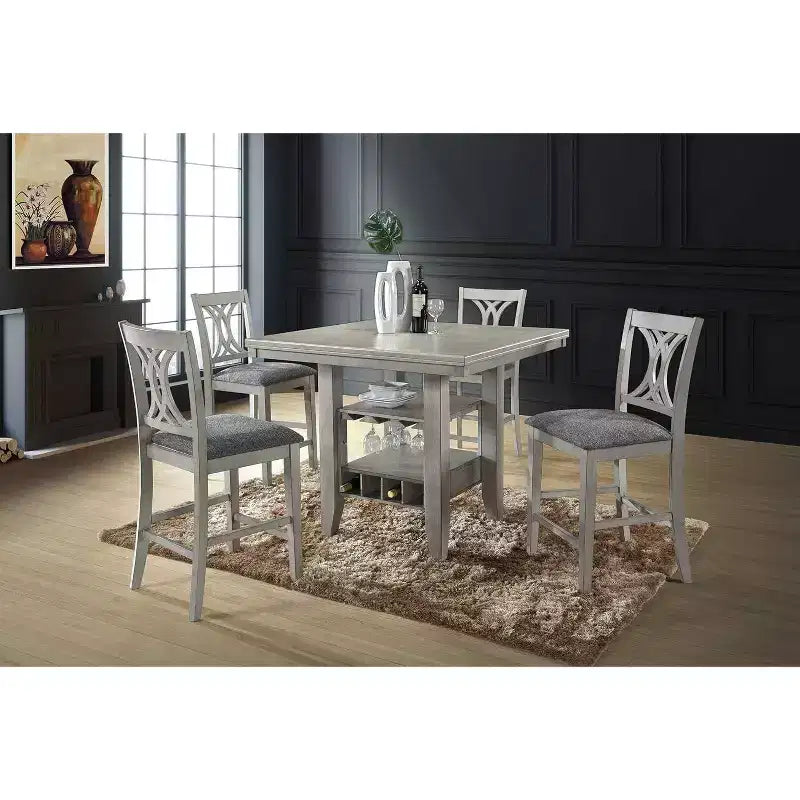 Kings Brand Furniture - Murdo Wash White Counter Height Dining Stools Chairs, Set of 2