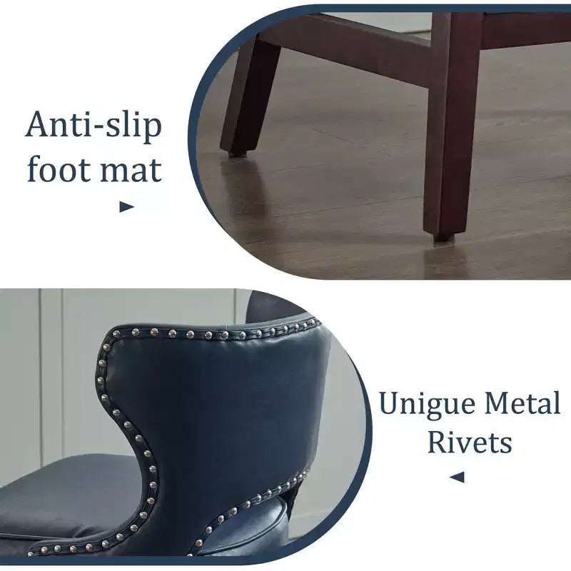 Hyleory Swivel Nailhead Upholstered Counter Bar Stools with Solid Wood Frame and Legs, Two Stools Included