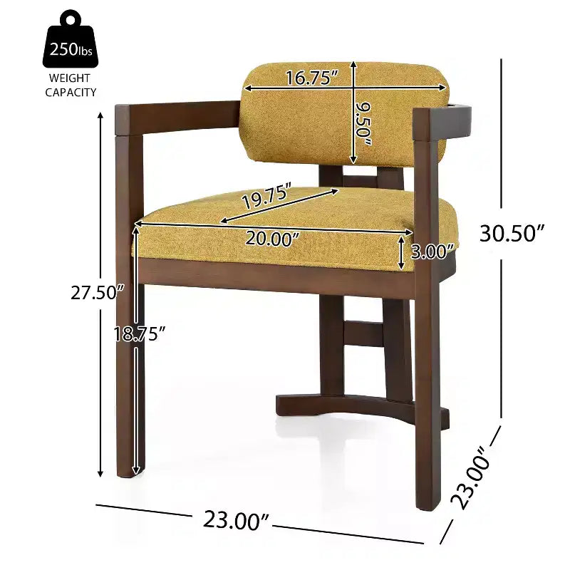 3-Piece Round Dining Set – Aluminum Pedestal Table & 2 Upholstered Birch Wood Arm Chairs