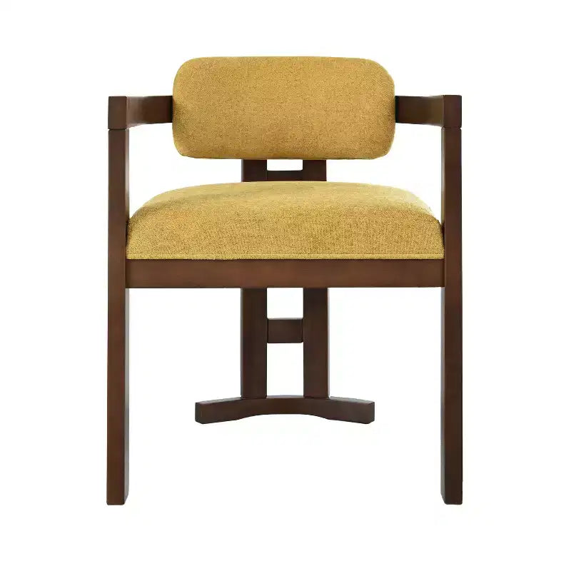 3-Piece Round Dining Set – Aluminum Pedestal Table & 2 Upholstered Birch Wood Arm Chairs