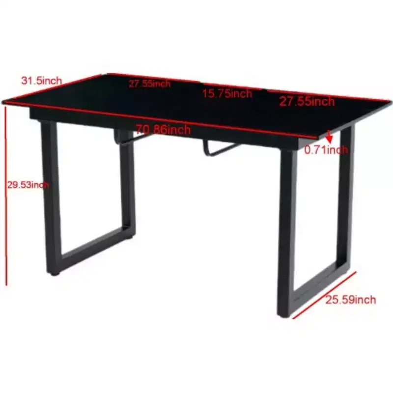 Square Extendable Dining Table with Metal Legs – Black, Space-Saving, Modern Design