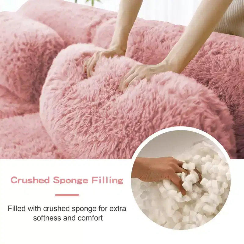 149in Modular Sectional Sofa with Ottoman, 32D Foam & 4 Accent Pillows – Plush Polyester