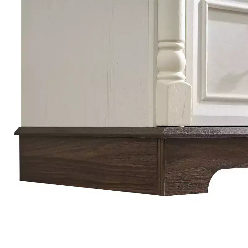 Farmhouse 6-Drawer Dresser with Textured Detailing, Wood Columns & Decorative Pulls