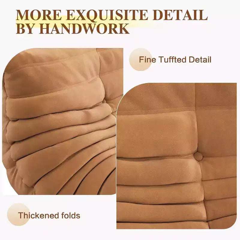Oversized Bean Bag Sofa with Ottoman – 40D Foam, Faux Suede, Pet-Friendly, Green