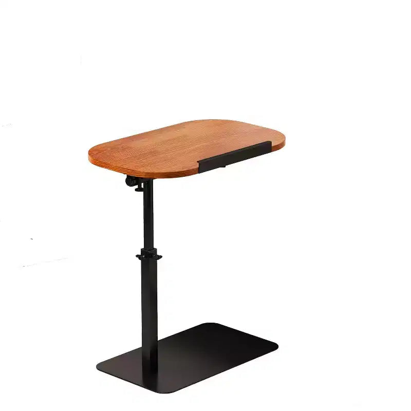 C-Shaped Height-Adjustable Side Table with Gas Spring Lift – Waterproof, Beige, Small Spaces