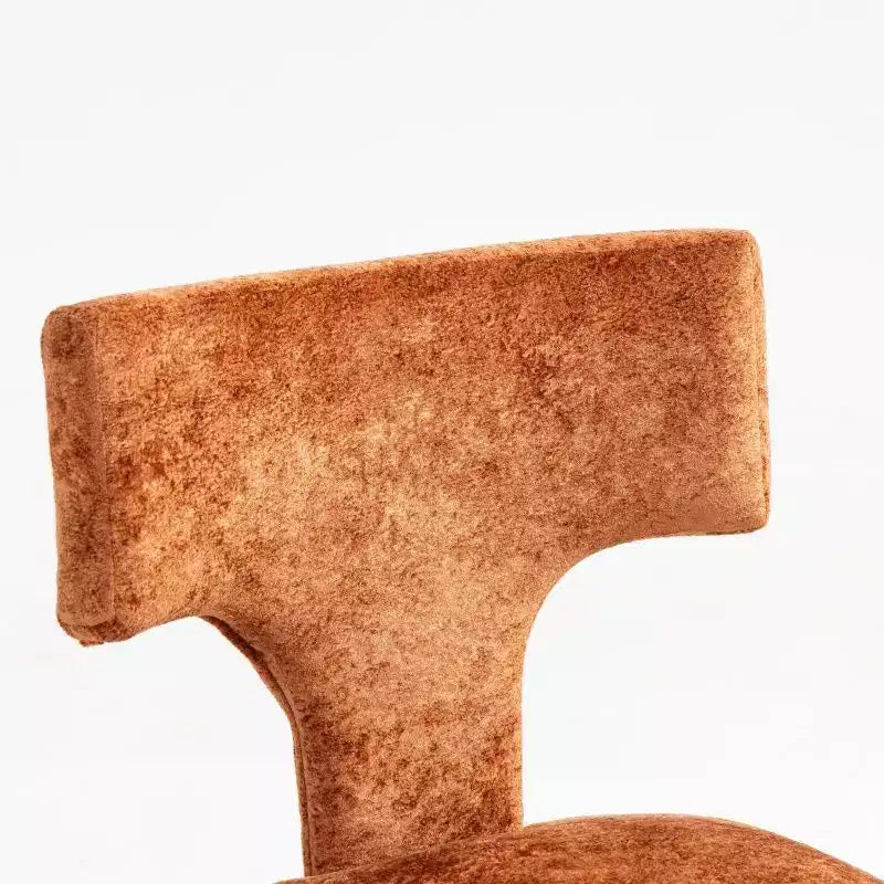 Set of 2 Chenille Upholstered Dining Chairs with Brass Nailhead Trim & Hardwood Frame
