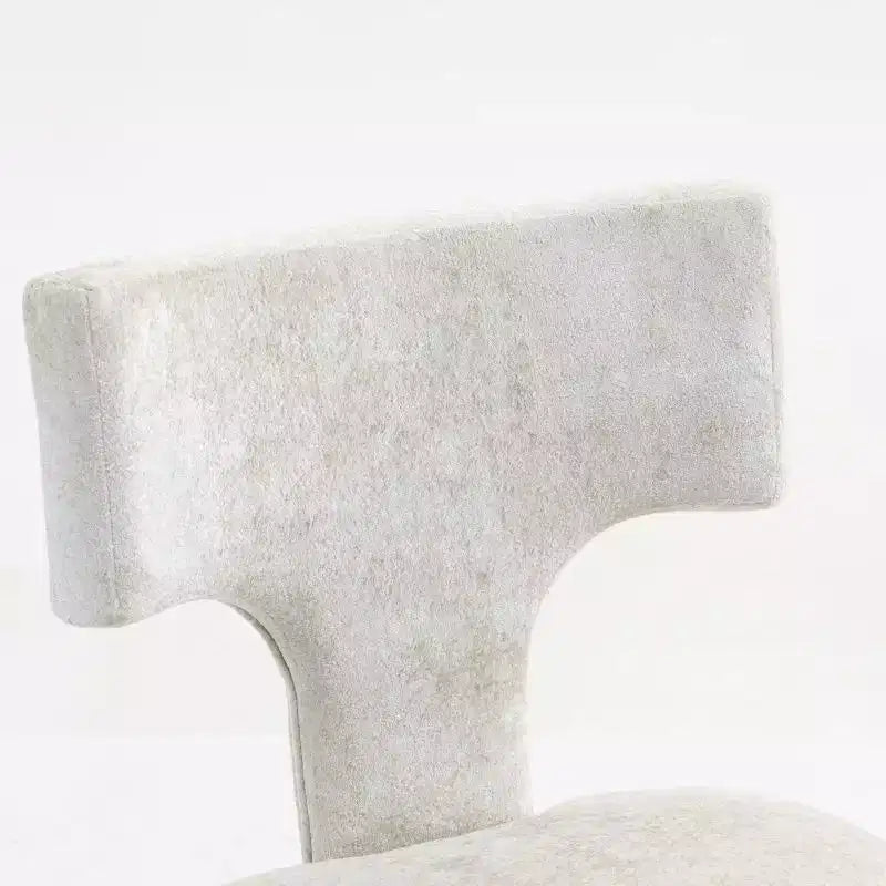 Set of 2 Chenille Upholstered Dining Chairs with Brass Nailhead Trim & Hardwood Frame