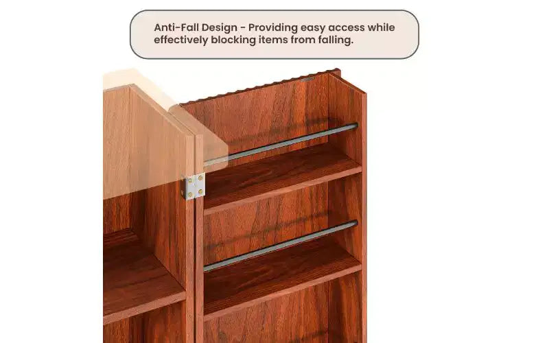 Fluted Tall Pantry Cabinet with 6 Shelves, Anti-Fall Device & 2 Doors – 72in Kitchen Storage