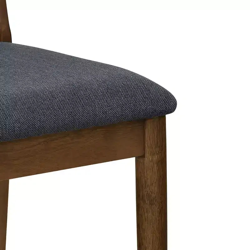 Set of 2 Modern Counter Stools with Woven Rope Backrest & Upholstered Seat – Rubberwood