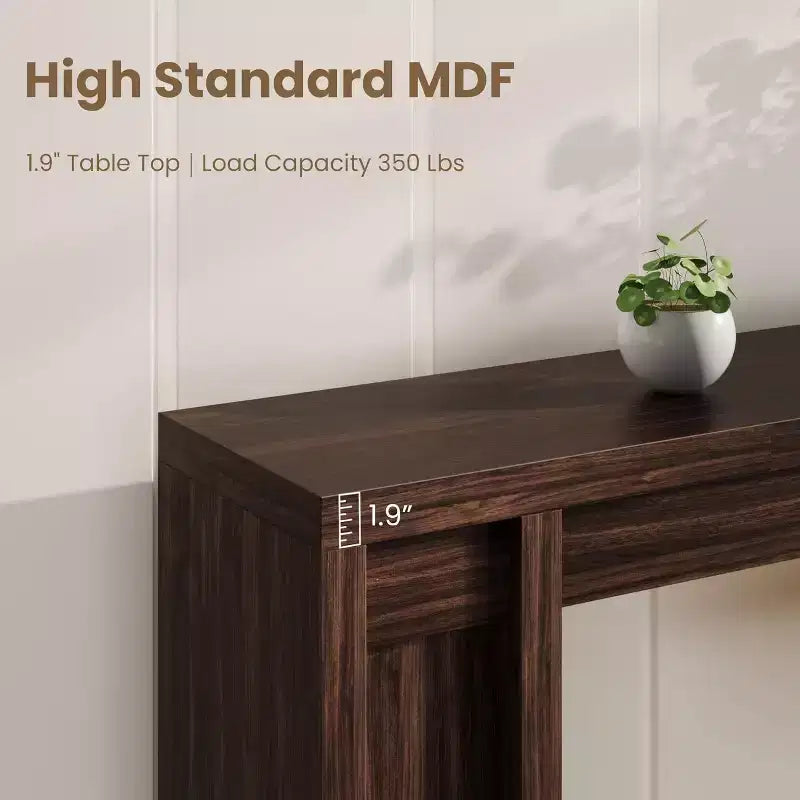 70in Extra-Long Wooden Console Table for Entryway, Hallway & Behind Couch – Brown