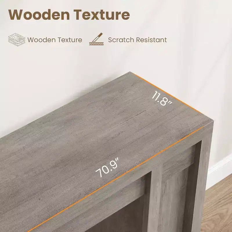 70in Extra-Long Wooden Console Table for Entryway, Hallway & Behind Couch – Brown