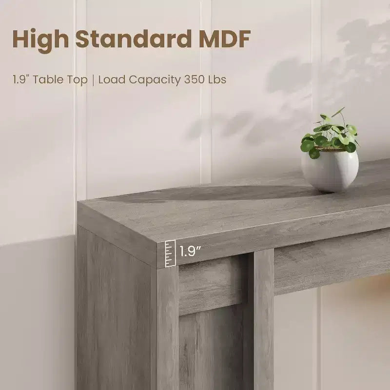 70in Extra-Long Wooden Console Table for Entryway, Hallway & Behind Couch – Brown