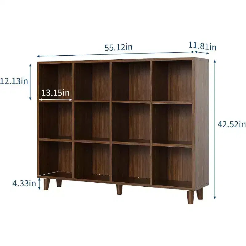 Freestanding Open Cube Bookshelf with Leg Base – Modern Display & Storage Shelf