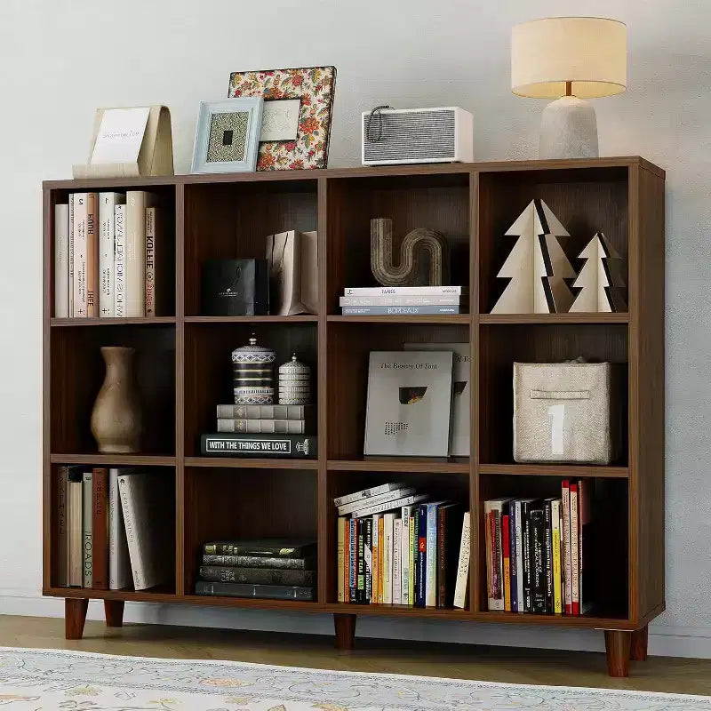 Freestanding Open Cube Bookshelf with Leg Base – Modern Display & Storage Shelf
