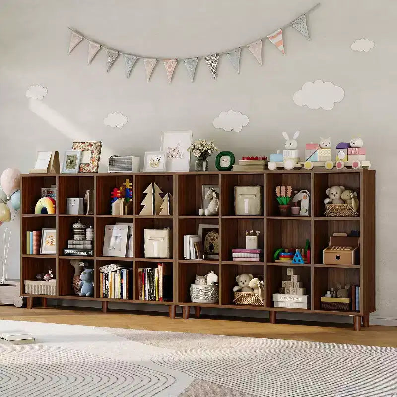 Freestanding Open Cube Bookshelf with Leg Base – Modern Display & Storage Shelf