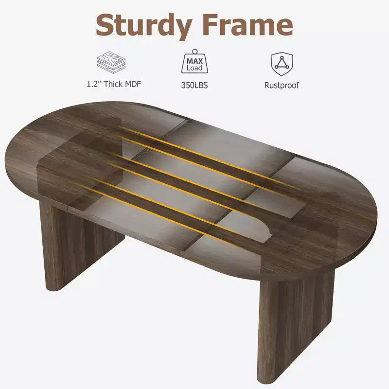 Modern Wooden Dining Table & Office Desk – Thickened Desktop, Heavy-Duty Base, Seats 6