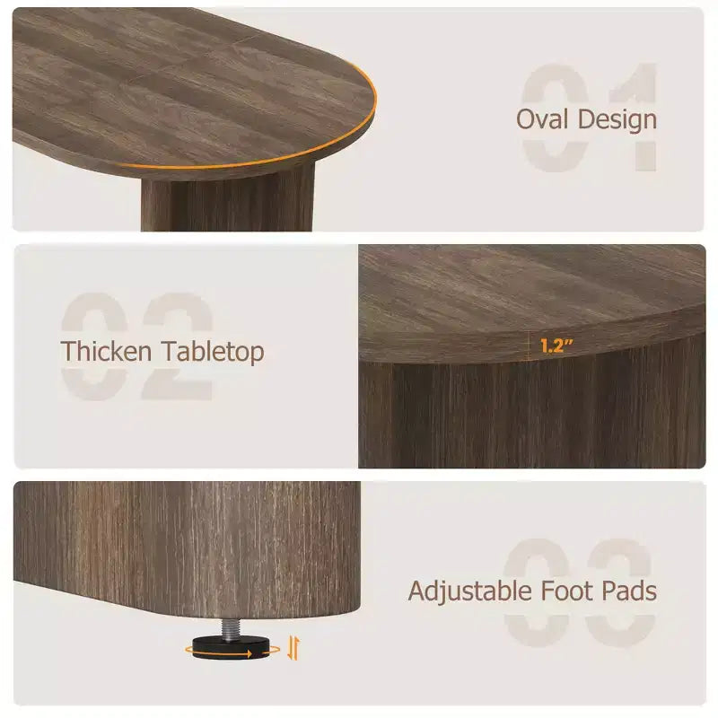 Modern Wooden Dining Table & Office Desk – Thickened Desktop, Heavy-Duty Base, Seats 6