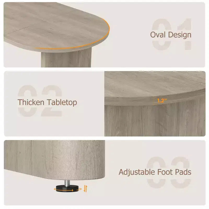 Modern Wooden Dining Table & Office Desk – Thickened Desktop, Heavy-Duty Base, Seats 6
