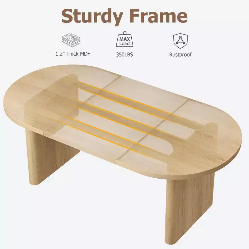 Modern Wooden Dining Table & Office Desk – Thickened Desktop, Heavy-Duty Base, Seats 6