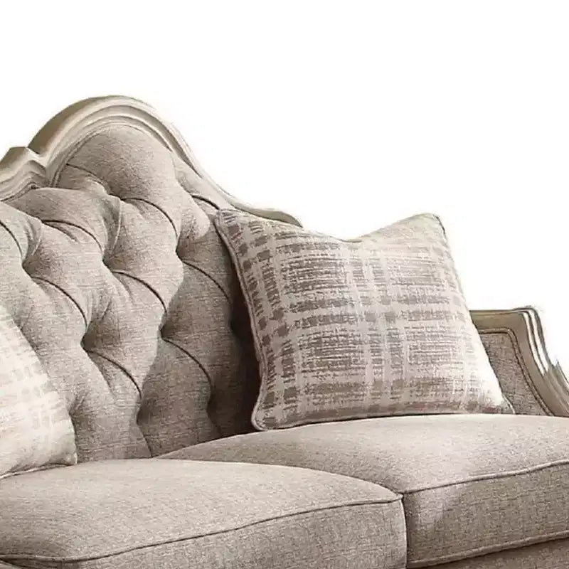 Acme Furniture Chelmsford Sofa Beige Fabric/Antique Taupe