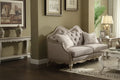 Divanetto Chelmsford in tessuto beige tortora anticato