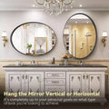 HOMLUX 20x28/24x36/26x38 Oval Pill Bathroom Mirror Wall Mount Decorative Mirror Horizontal Vertical