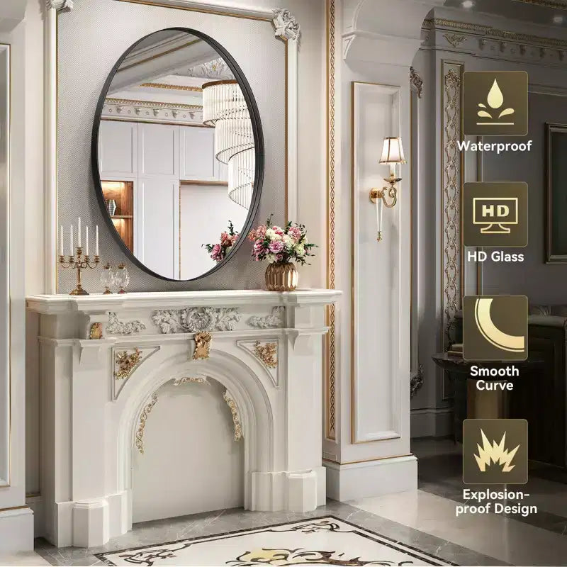 HOMLUX 20x28/24x36/26x38 Oval Pill Bathroom Mirror Wall Mount Decorative Mirror Horizontal Vertical