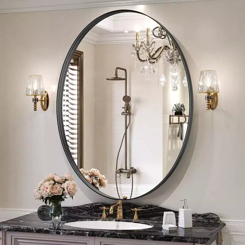 HOMLUX 20x28/24x36/26x38 Oval Pill Bathroom Mirror Wall Mount Decorative Mirror Horizontal Vertical