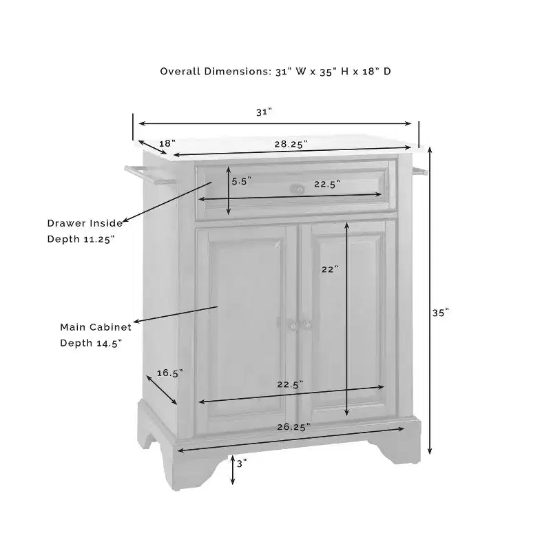 Portable Kitchen Island Cart with Stainless Steel Top, 2 Doors, 1 Drawer & Locking Wheels