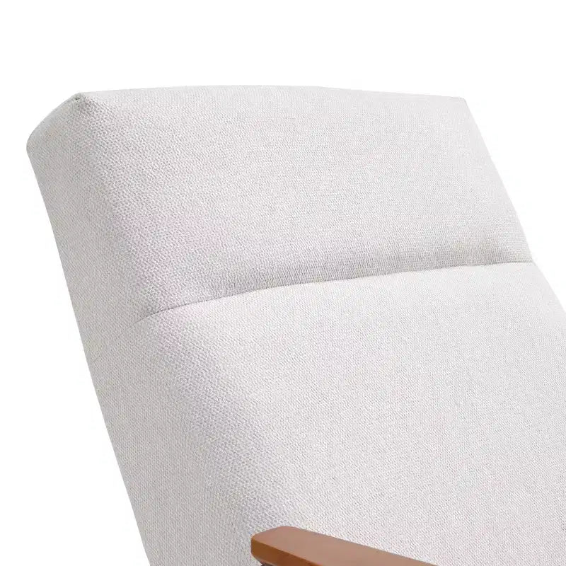 Upholstered Flannel Lounge Chair with Armrest & 120° Tilt – Ergonomic, White, 29.72"W