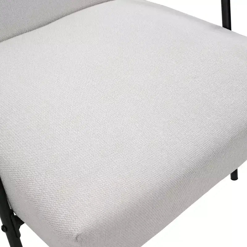 Upholstered Flannel Lounge Chair with Armrest & 120° Tilt – Ergonomic, White, 29.72"W