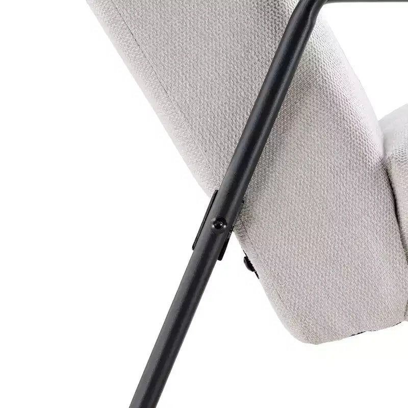 Upholstered Flannel Lounge Chair with Armrest & 120° Tilt – Ergonomic, White, 29.72"W