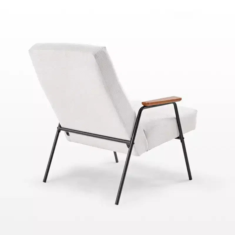 Upholstered Flannel Lounge Chair with Armrest & 120° Tilt – Ergonomic, White, 29.72"W
