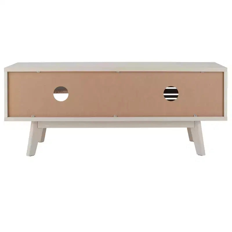 1-Door 2-Shelf Media Stand with Adjustable Shelves & Cable Management – Walnut, Fits 50in TV
