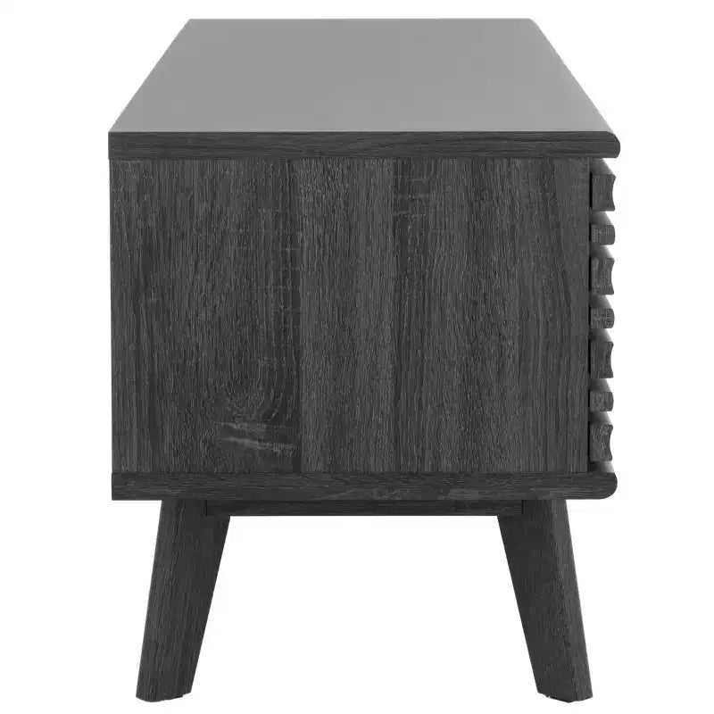 1-Door 2-Shelf Media Stand with Adjustable Shelves & Cable Management – Walnut, Fits 50in TV