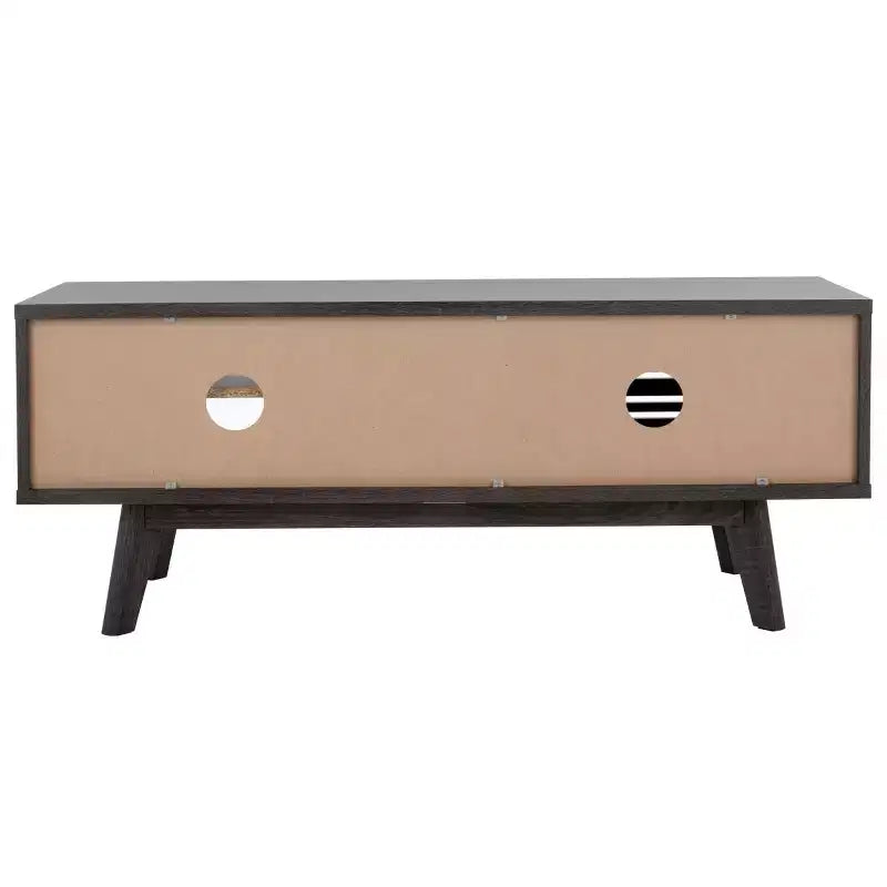 1-Door 2-Shelf Media Stand with Adjustable Shelves & Cable Management – Walnut, Fits 50in TV