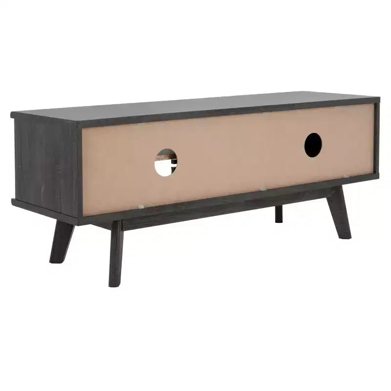 1-Door 2-Shelf Media Stand with Adjustable Shelves & Cable Management – Walnut, Fits 50in TV