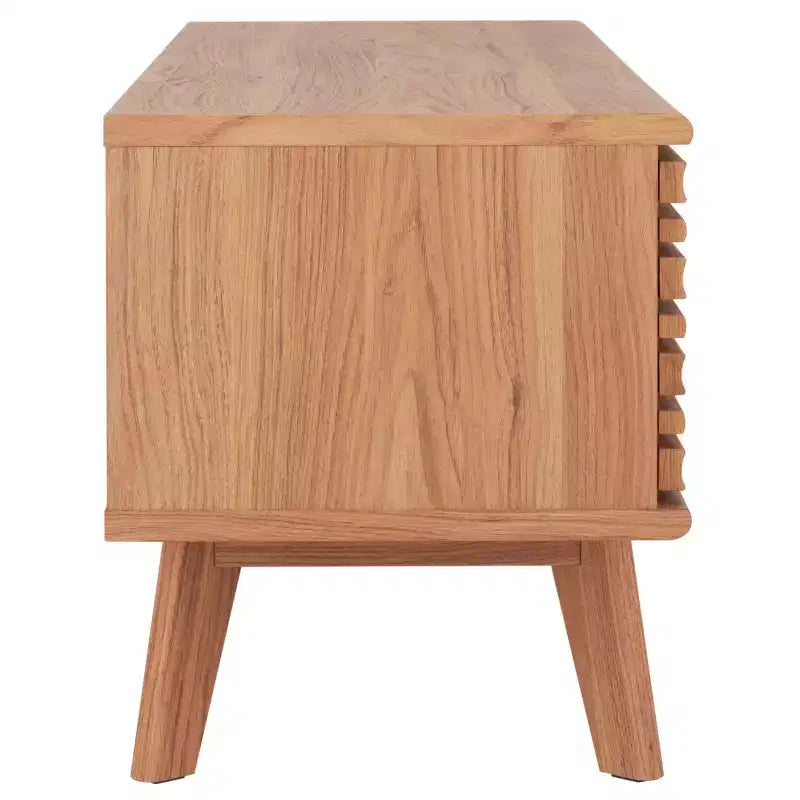 1-Door 2-Shelf Media Stand with Adjustable Shelves & Cable Management – Walnut, Fits 50in TV