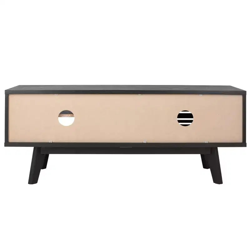 1-Door 2-Shelf Media Stand with Adjustable Shelves & Cable Management – Walnut, Fits 50in TV