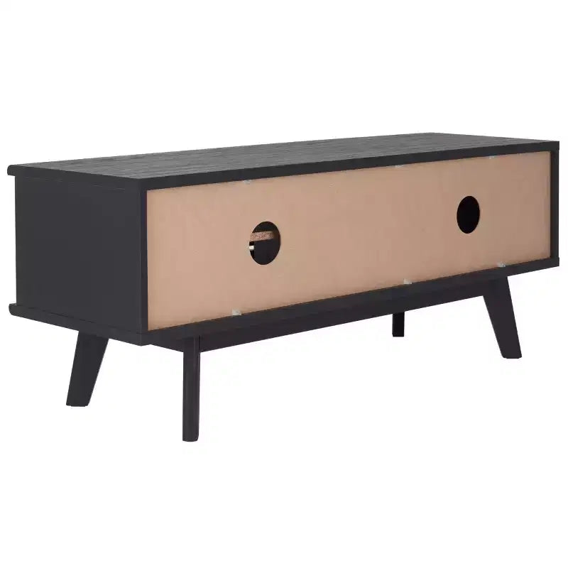 1-Door 2-Shelf Media Stand with Adjustable Shelves & Cable Management – Walnut, Fits 50in TV