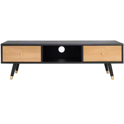Beatrix 1 Drawer Media Stand - MED9607 - Black/Oak - Safavieh
