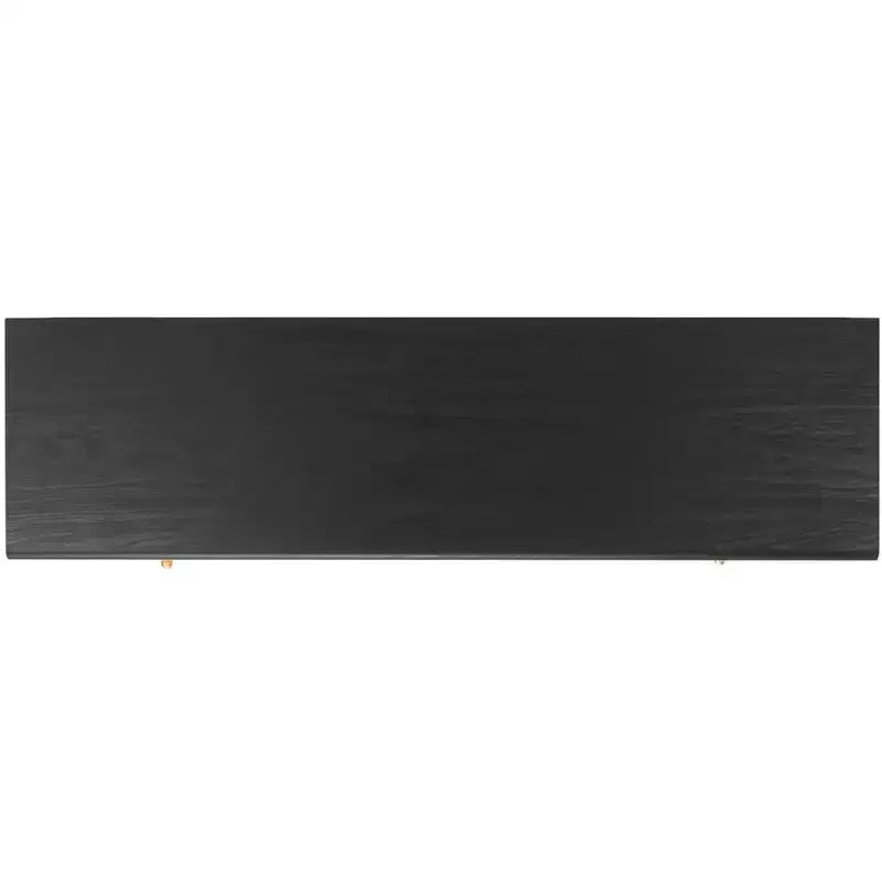 55in Media Stand with 1 Drawer & Open Shelf, Cable Management – Black & Oak, Fits 60in TV