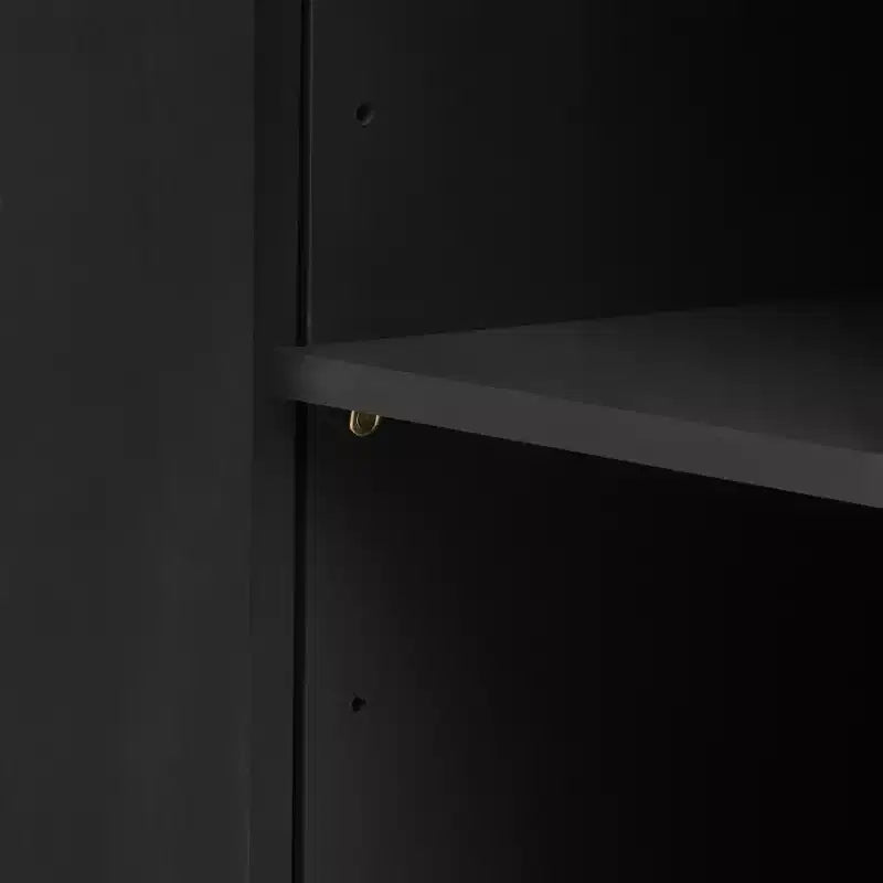 63in Vertical Striped Door Sideboard with Adjustable Shelves & Metal Handles – 4-Door Cabinet